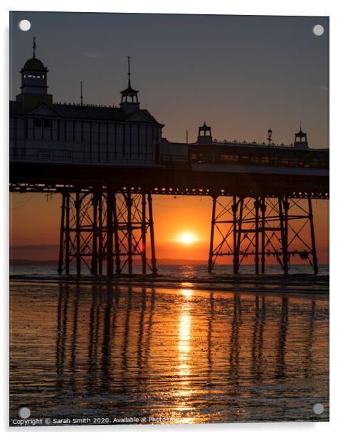 Eastbourne Pier Sunrise Acrylic by Sarah Smith