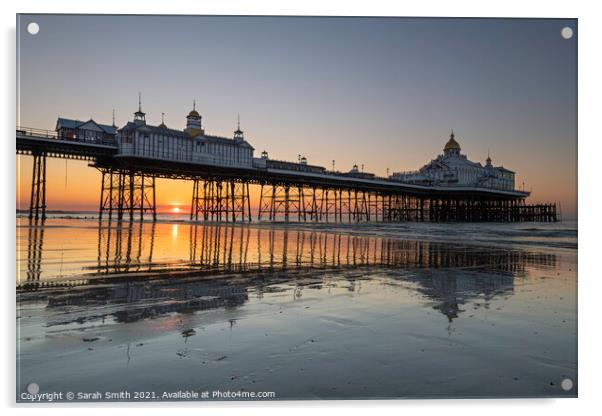 Sunrise at Eastbourne Pier Acrylic by Sarah Smith