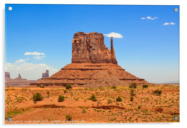West Mitten Butte Monument Valley Acrylic by Sarah Smith
