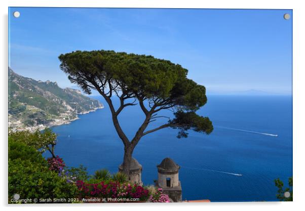 View From Gardens at Ravello Acrylic by Sarah Smith