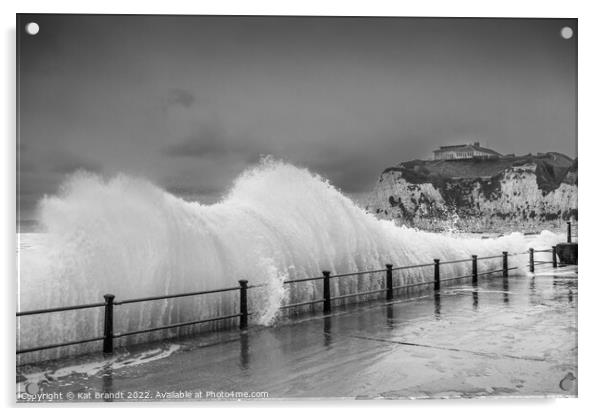 Dramatic Sea at Freshwater Bay, Isle of Wight Acrylic by KB Photo