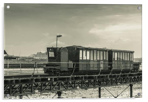 Hythe Pier Railway Train, UK Acrylic by KB Photo