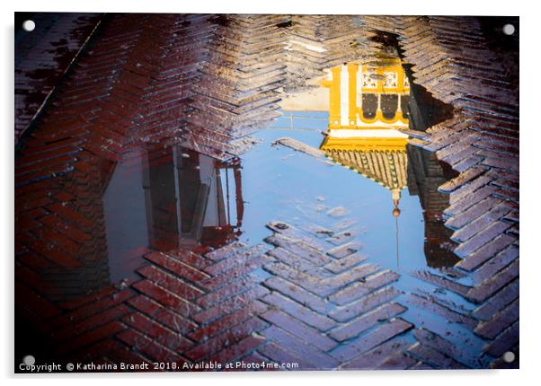 Reflection of Rosina's balcony in Seville Acrylic by KB Photo