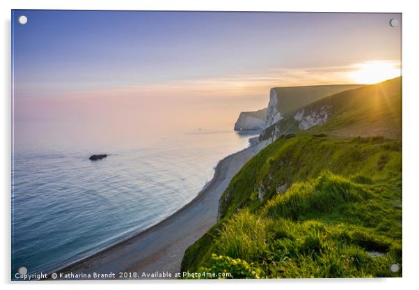 Jurassic Coast Dorset sunset , England Acrylic by KB Photo