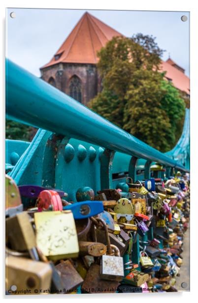 Tumski Bridge in Wroclaw, Poland Acrylic by KB Photo