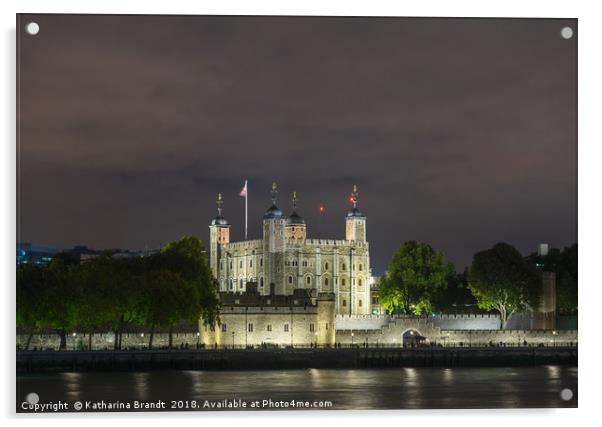 The Tower of London by night, England, UK Acrylic by KB Photo
