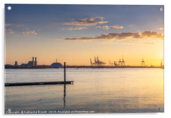 Southampton Docks sunset Acrylic by KB Photo