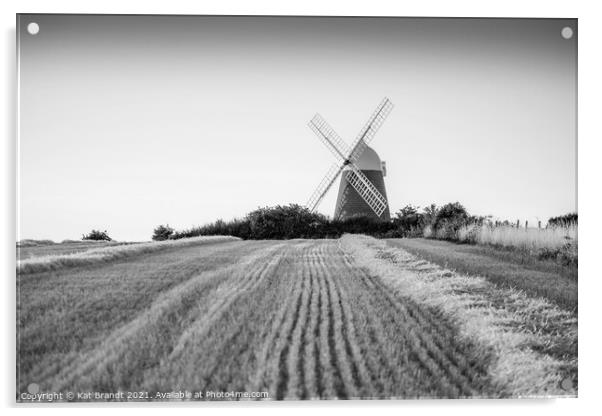 Halnaker Windmill in Black and White, West Sussex, Acrylic by KB Photo