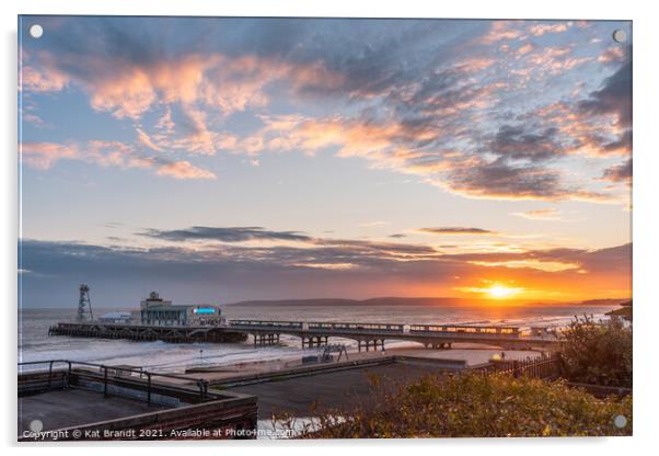 Sunset over Bournemouth Pier Acrylic by KB Photo