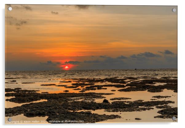 Sunset, Kamala Beah, Phuket, Thailand Acrylic by Kevin Hellon