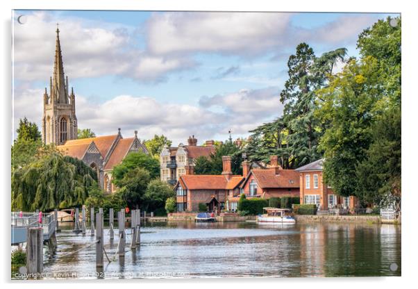 The River Thames and All Saints Church, Marlow Acrylic by Kevin Hellon