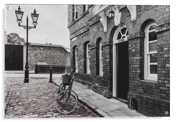 Bicycle in Church Street, Windsor Acrylic by Kevin Hellon