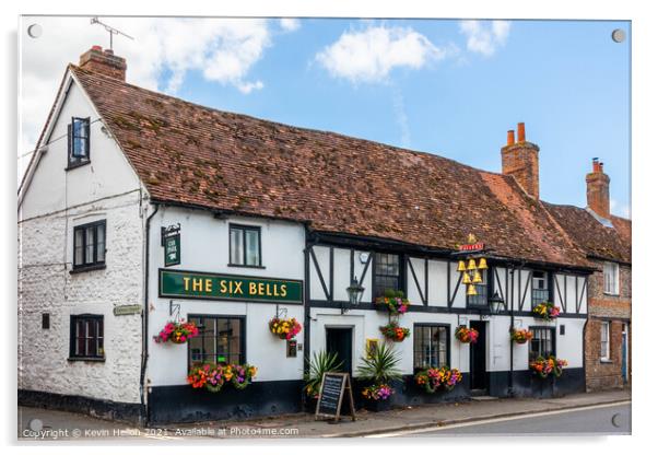 The Six Bells public house, Thame, Acrylic by Kevin Hellon