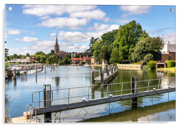 The River Thames in Marlow,  Acrylic by Kevin Hellon