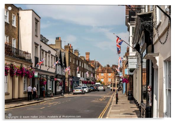 Eton High Street, Acrylic by Kevin Hellon