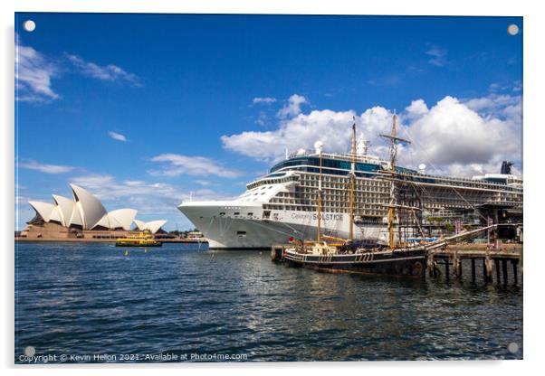 Cruise ship Celebrity Solstice moored at Circuls Q Acrylic by Kevin Hellon