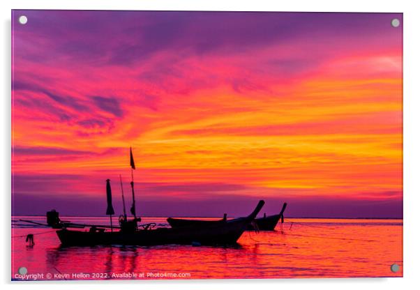 Nai Yang sunset, Phuket, Thailand Acrylic by Kevin Hellon