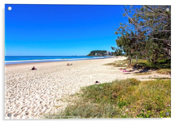 Mermaid beach on a sunny, summer's day, Acrylic by Kevin Hellon