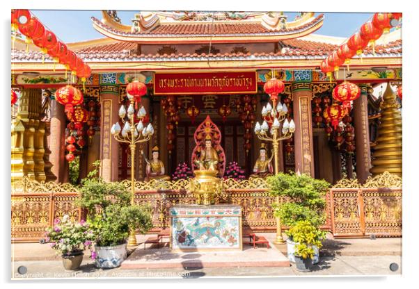 U Phai Rat Bamrung Vietnamese temple, Bangkok, Thailand Acrylic by Kevin Hellon