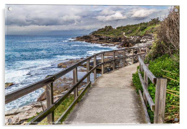 Walkway on the New South Wales coastline near Freshwater Bay Acrylic by Kevin Hellon