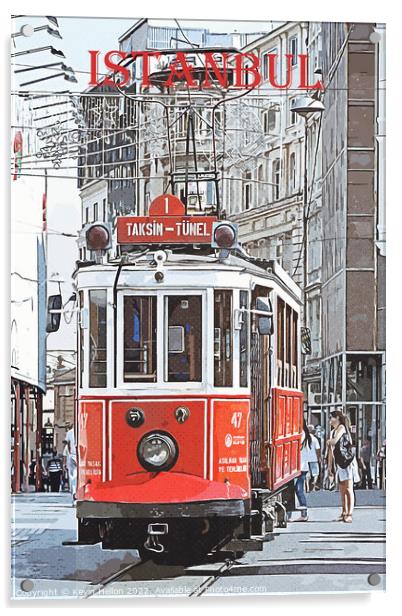 Vintage travel poster - Istanbul, Turkey Acrylic by Kevin Hellon