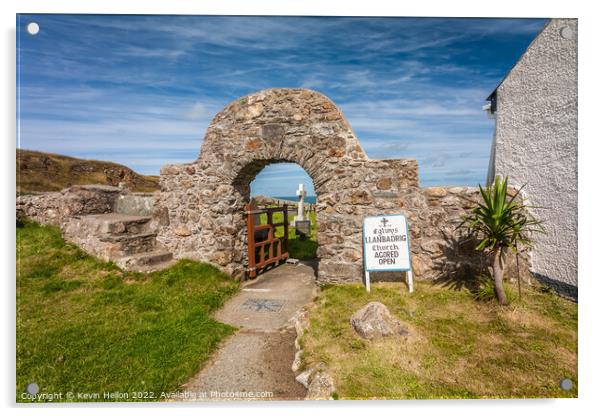 Gateway to St Padrig's Church, Llanbadrig, Anglesey, Wales Acrylic by Kevin Hellon