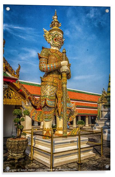 Guardian statue in the Grand Palace, Bangkok, Thailand Acrylic by Kevin Hellon