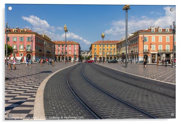 Place Massena in Nice, Cote D'Azur, France Acrylic by Kevin Hellon