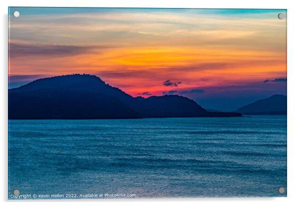 Sunset sky, Cape Panwa, Phuket, Thailand Acrylic by Kevin Hellon