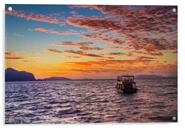 Dawn over Phang Nga Bay, Thailand Acrylic by Kevin Hellon
