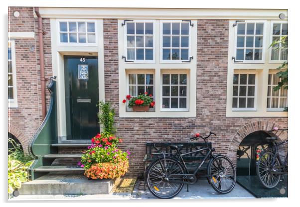 House on the Brouwersgracht, Amsterdam, Netherlands Acrylic by Kevin Hellon