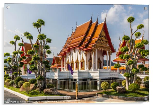 Wat Si Supharam buddhist temple Acrylic by Kevin Hellon