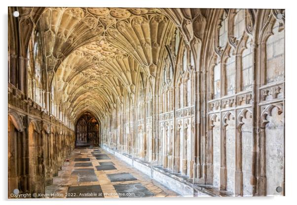 Cloisters, Gloucester Cathedral Acrylic by Kevin Hellon