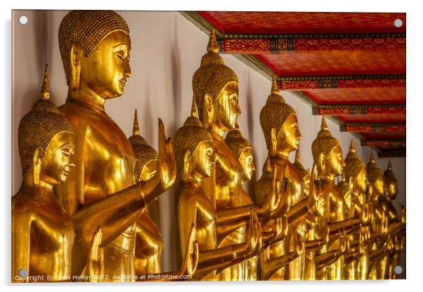 Stupas, Wat Pho, Bangkok, Thailand Acrylic by Kevin Hellon