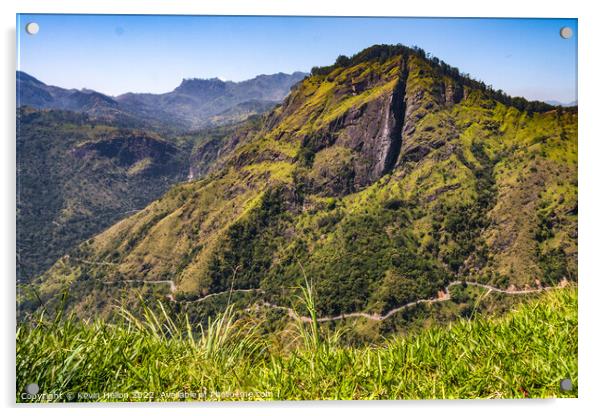Mountain road view, Ella, Sri Lanka Acrylic by Kevin Hellon
