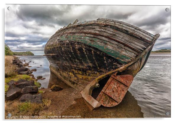Shipwreck, Anglesey, Gwynedd, North Wales Acrylic by Kevin Hellon