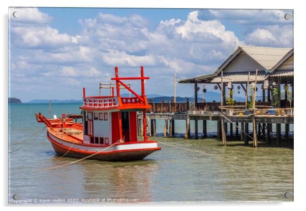 Thai fishing boat, Koh Lanta, Krabi, Thailand Acrylic by Kevin Hellon