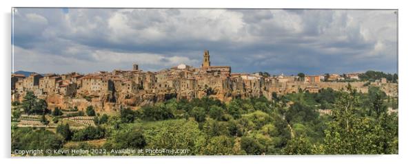 View of Pitigliano, Tuscany, Italy  Acrylic by Kevin Hellon