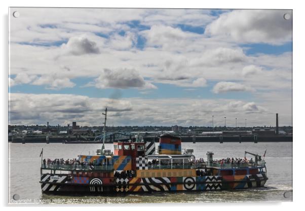 Ferry across the Mersey,  Acrylic by Kevin Hellon