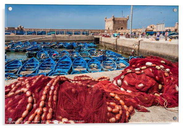 The harbour, Essaouira, Morocco Acrylic by Kevin Hellon