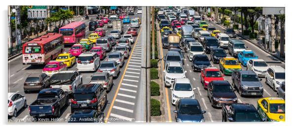 Bangkok rush hour traffic Acrylic by Kevin Hellon