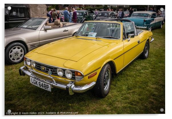 1975 Triumph Stag classic sports car Acrylic by Kevin Hellon