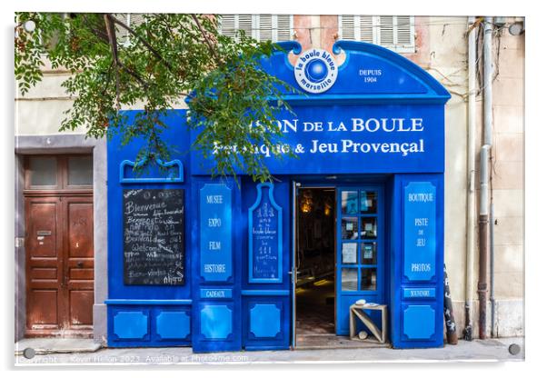 Maison de la Boule shop, Old Marseille, France Acrylic by Kevin Hellon