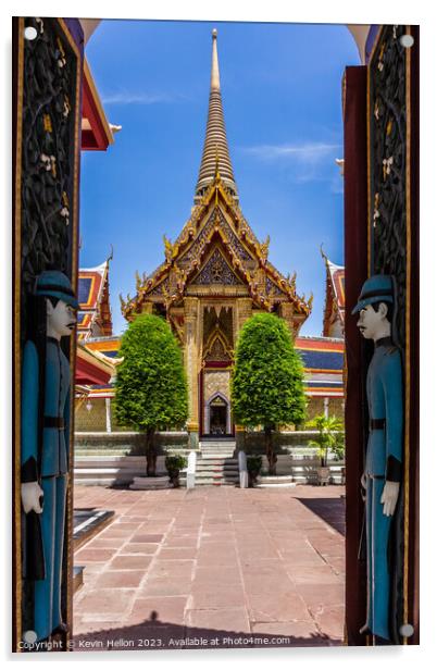 Entrance to Wat Ratchabhopit Acrylic by Kevin Hellon