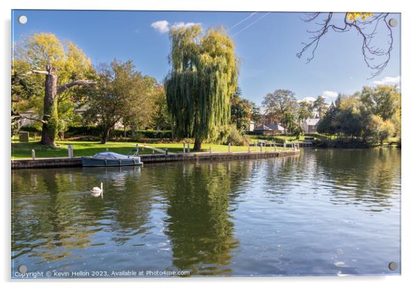 The River Thames at Maidenhead, Acrylic by Kevin Hellon