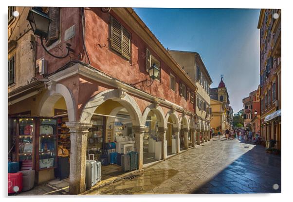 Venetian architecture in old Corfu town Acrylic by Kevin Hellon