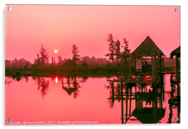 Sunrise over the Hoi An River Acrylic by Kevin Hellon