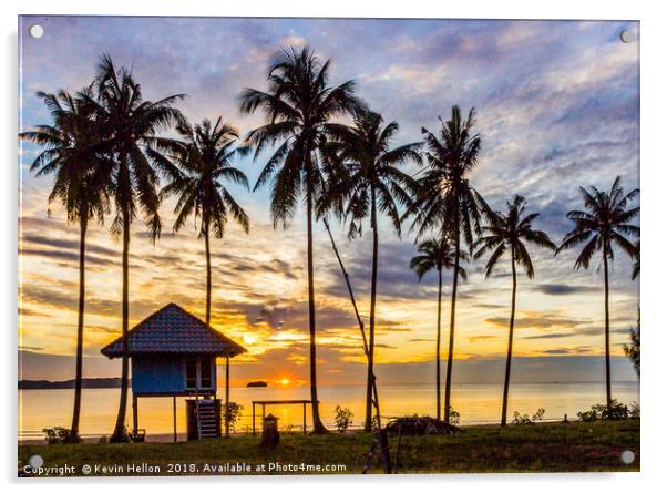 tropical sunrise  Acrylic by Kevin Hellon