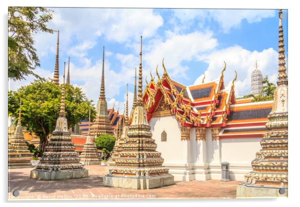 Stupas in Wat Pho Acrylic by Kevin Hellon