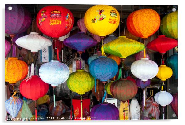 Lanterns, Hoi An, Vietnam  Acrylic by Kevin Hellon